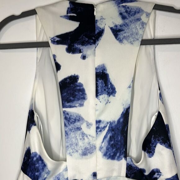 Lulu’s Seeing Chic Skater white and blue abstract floral dress Small - Picture 9 of 13
